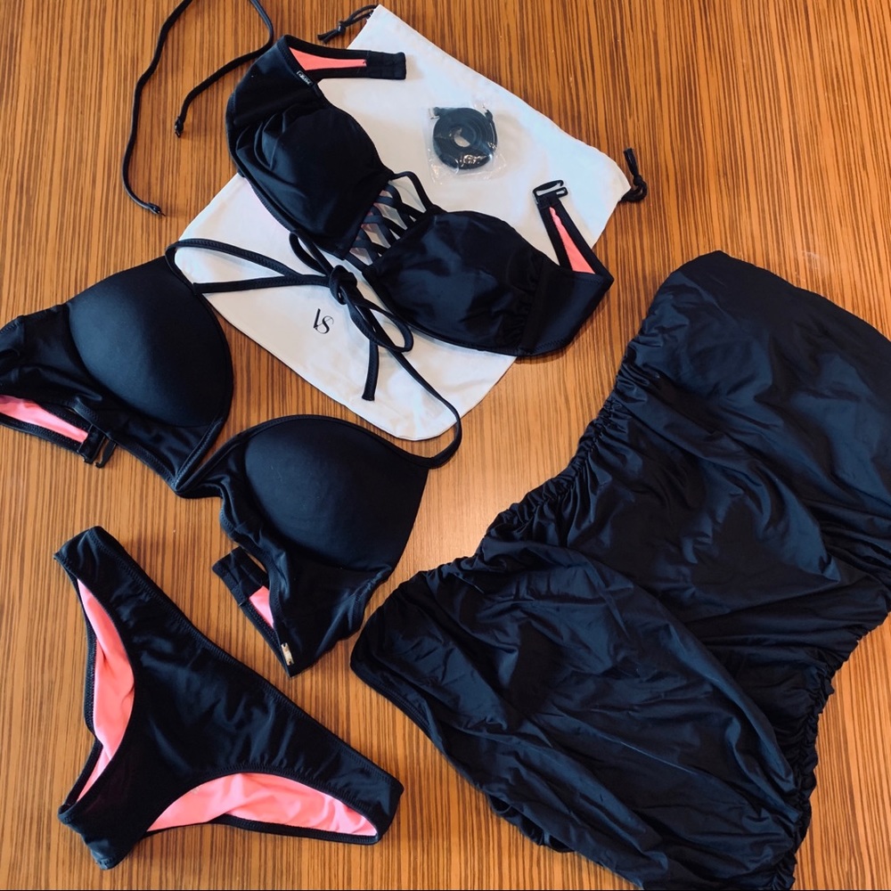 VS/PINK Bundle: 1 one piece, 2 tops, 1 bottom,XS/S